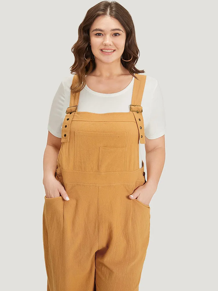Solid Patched Pocket Overall Cami Jumpsuit sold by Bloomchic product image thumbnail 5