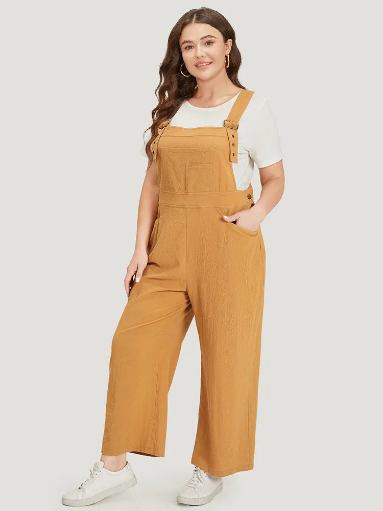 Solid Patched Pocket Overall Cami Jumpsuit sold by Bloomchic product image thumbnail 2