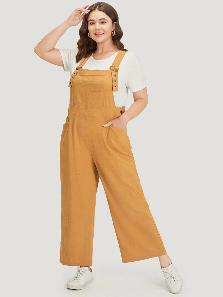 Solid Patched Pocket Overall Cami Jumpsuit sold by Bloomchic product image thumbnail 4