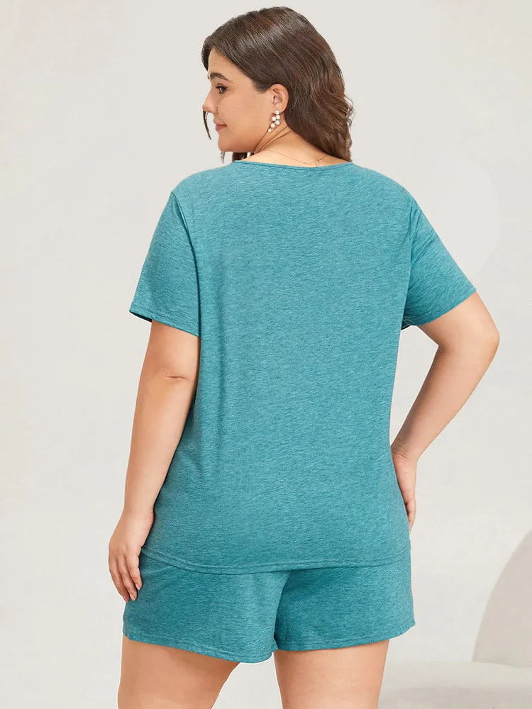 Plain Heather Short Sleeve Sleep Top sold by Bloomchic product image thumbnail 2