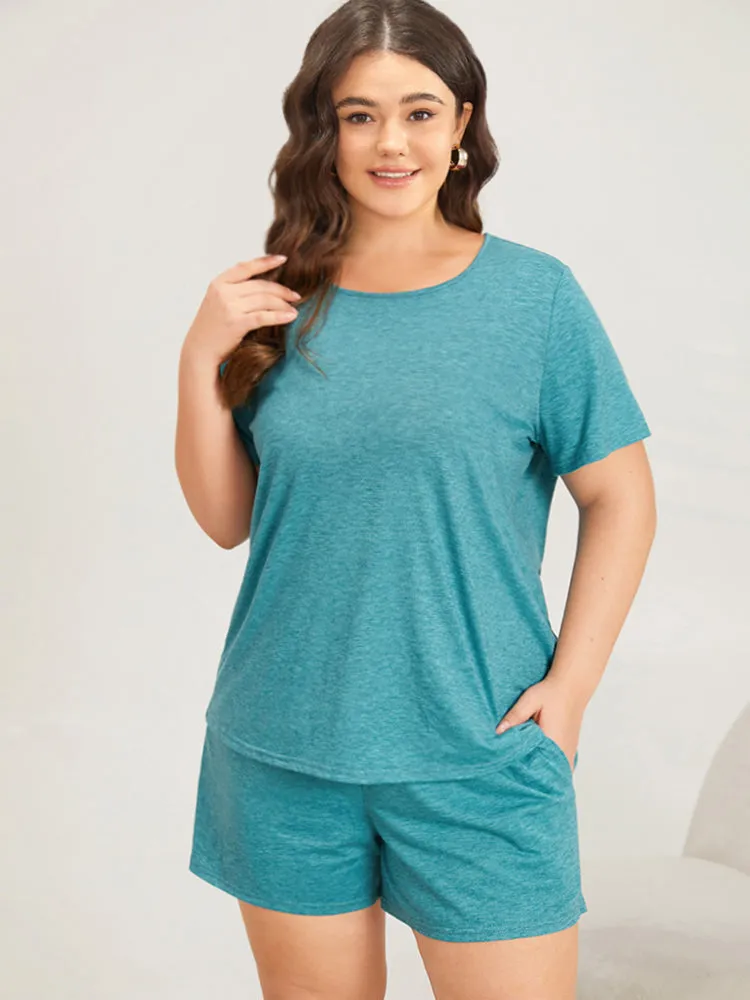 Plain Heather Short Sleeve Sleep Top sold by Bloomchic product image thumbnail 3