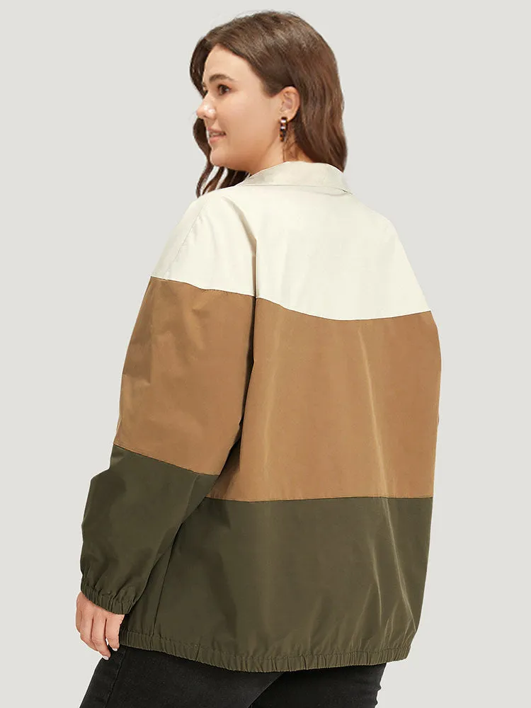 Colorblock Contrast Zipper Pocket Elastic cuffs Coat sold by Bloomchic product image thumbnail 3