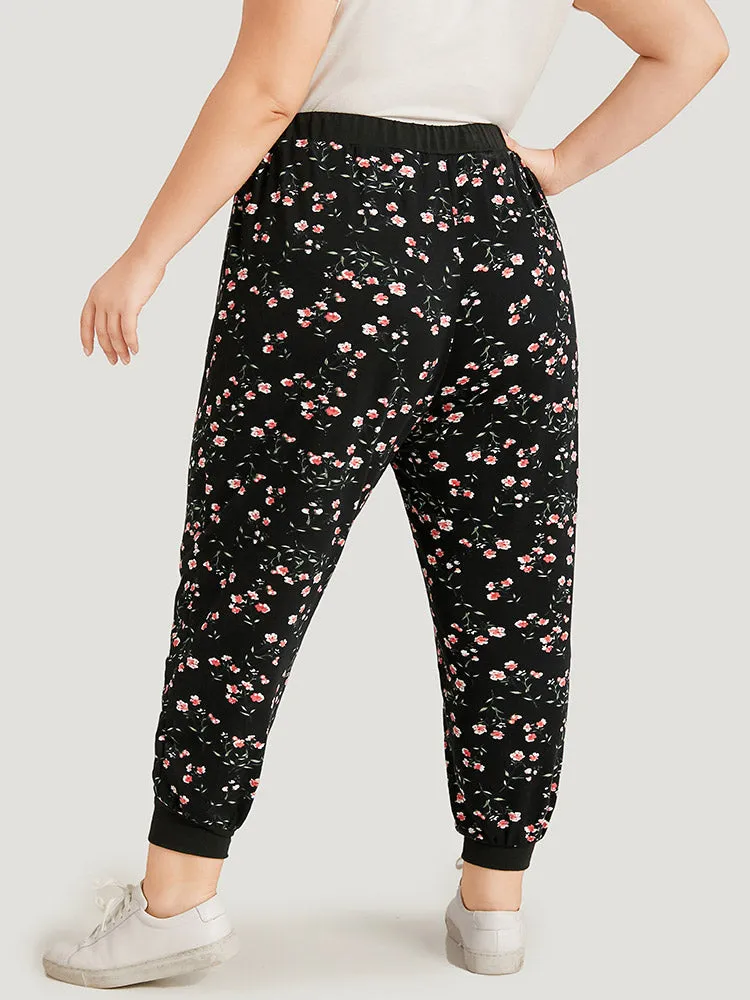 Ditsy Floral High Rise Pocket Elastic Waist Sweatpants sold by Bloomchic product image thumbnail 5