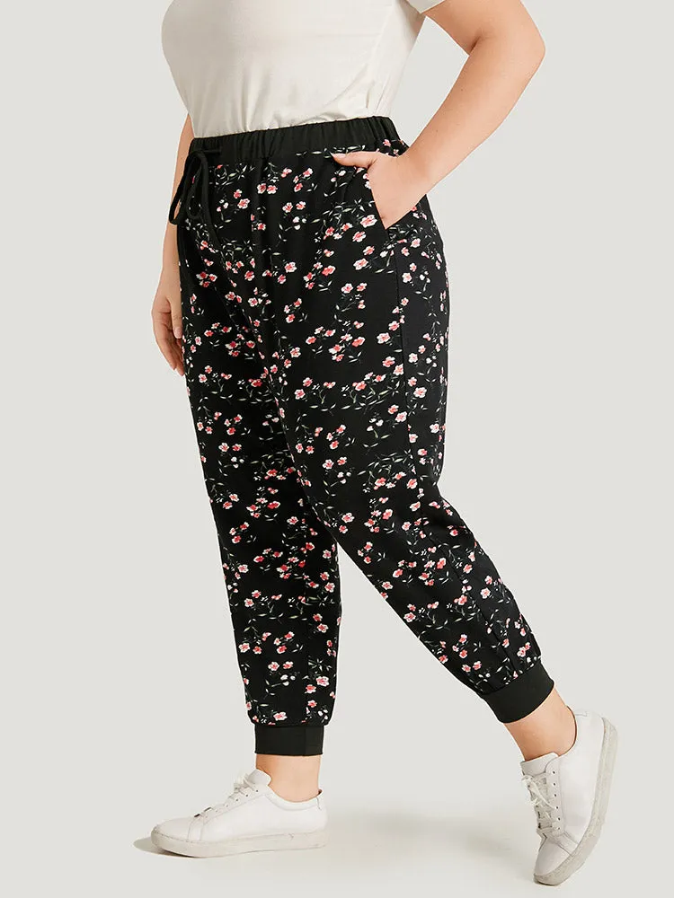 Ditsy Floral High Rise Pocket Elastic Waist Sweatpants sold by Bloomchic product image thumbnail 2