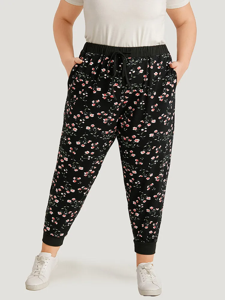 Ditsy Floral High Rise Pocket Elastic Waist Sweatpants sold by Bloomchic product image thumbnail 3