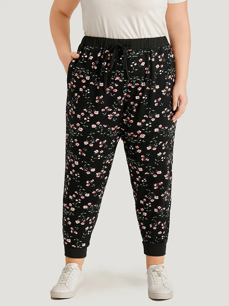 Ditsy Floral High Rise Pocket Elastic Waist Sweatpants sold by Bloomchic