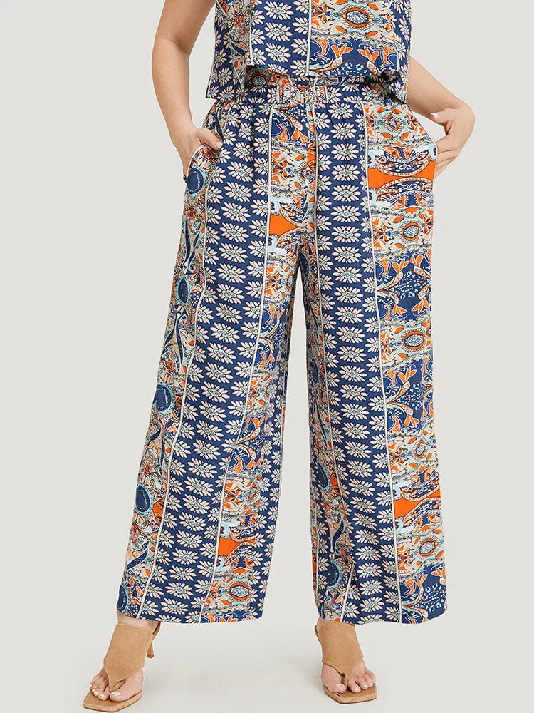 Boho Print Pocket Elastic Waist Woven Pants sold by Bloomchic product image thumbnail 4