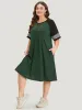 Supersoft Essentials Plain Pocket Striped Patchwork Round Neck Raglan Sleeve Dress sold by Bloomchic
