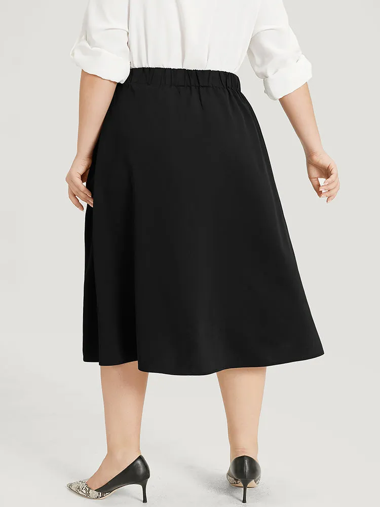 Solid Pocket Elastic Waist Gathered Skirt sold by Bloomchic product image thumbnail 4
