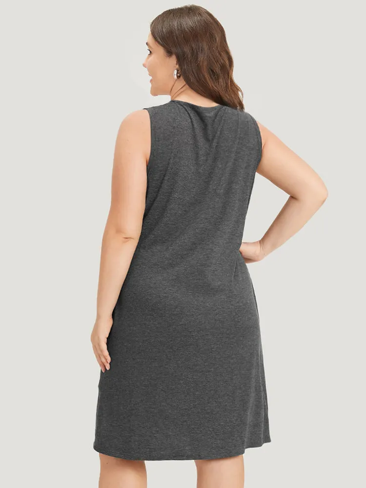 Plain Pocket Lace Up Sleeveless Dress sold by Bloomchic product image thumbnail 4