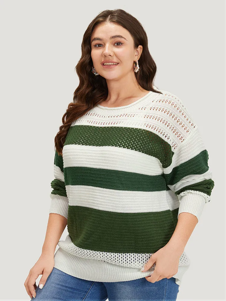 Two Tone Colorblock Patchwork Cut Out Pullover sold by Bloomchic product image thumbnail 4