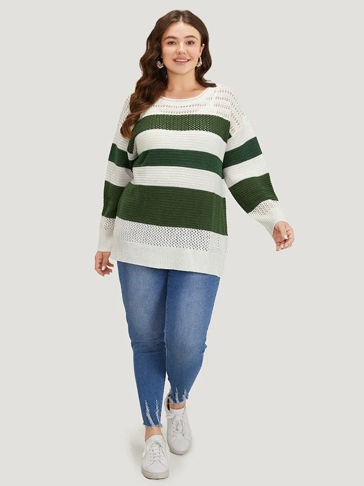 Two Tone Colorblock Patchwork Cut Out Pullover sold by Bloomchic product image thumbnail 5