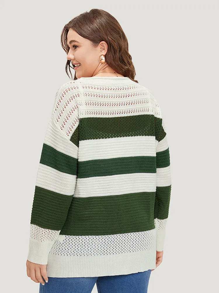 Two Tone Colorblock Patchwork Cut Out Pullover sold by Bloomchic product image thumbnail 2