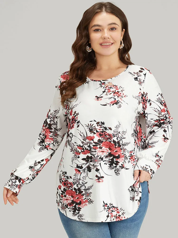 Floral Print Crew Neck Crisscross Sweatshirt sold by Bloomchic product image thumbnail 3