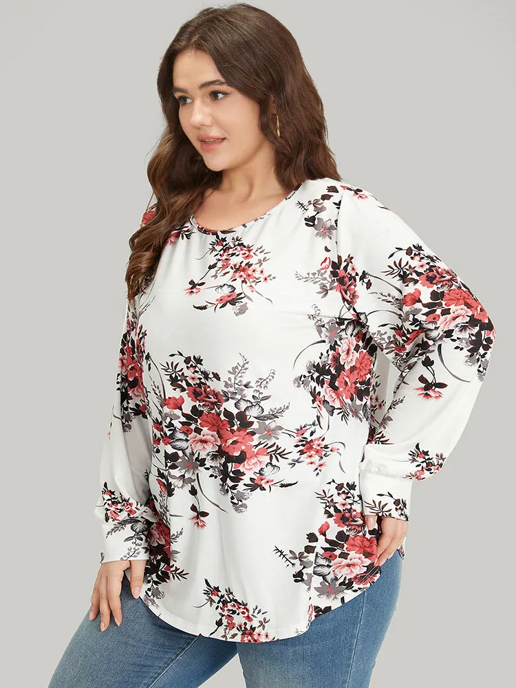Floral Print Crew Neck Crisscross Sweatshirt sold by Bloomchic product image thumbnail 4