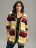 Supersoft Essentials Rainbow Striped Patched Pocket Open Front Cardigan sold by Bloomchic