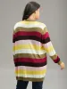 Supersoft Essentials Rainbow Striped Patched Pocket Open Front Cardigan sold by Bloomchic
