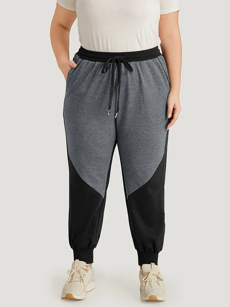 Contrast Patchwork Pocket Drawstring Elastic Waist Sweatpants sold by Bloomchic product image thumbnail 3