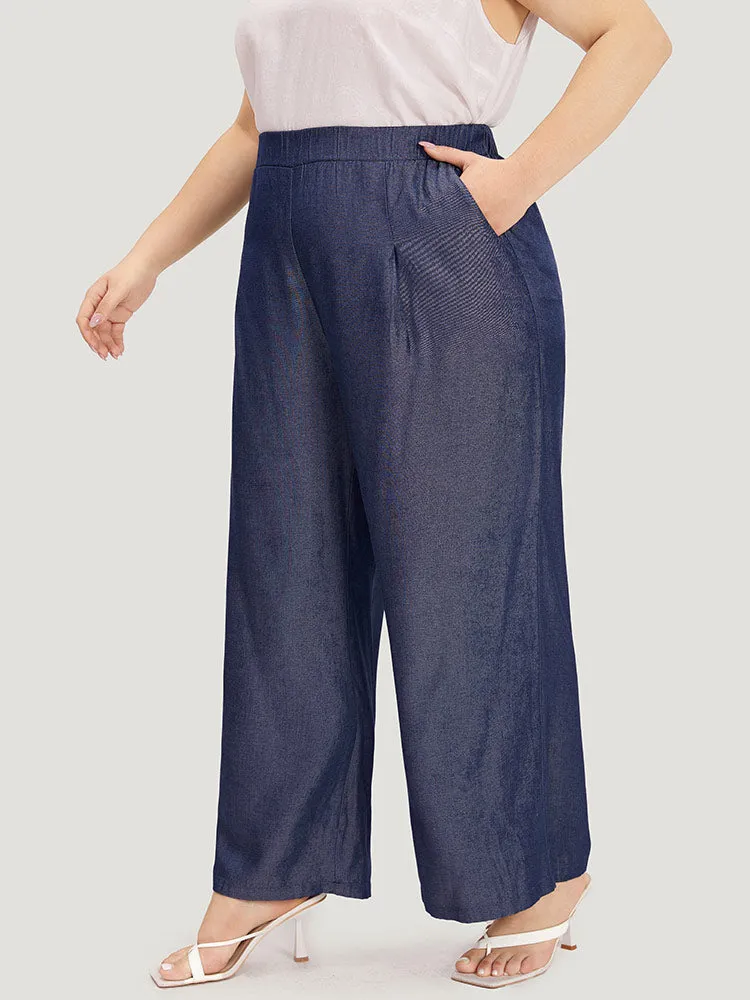 Solid Pocket Elastic Waist Woven Pants sold by Bloomchic product image thumbnail 3