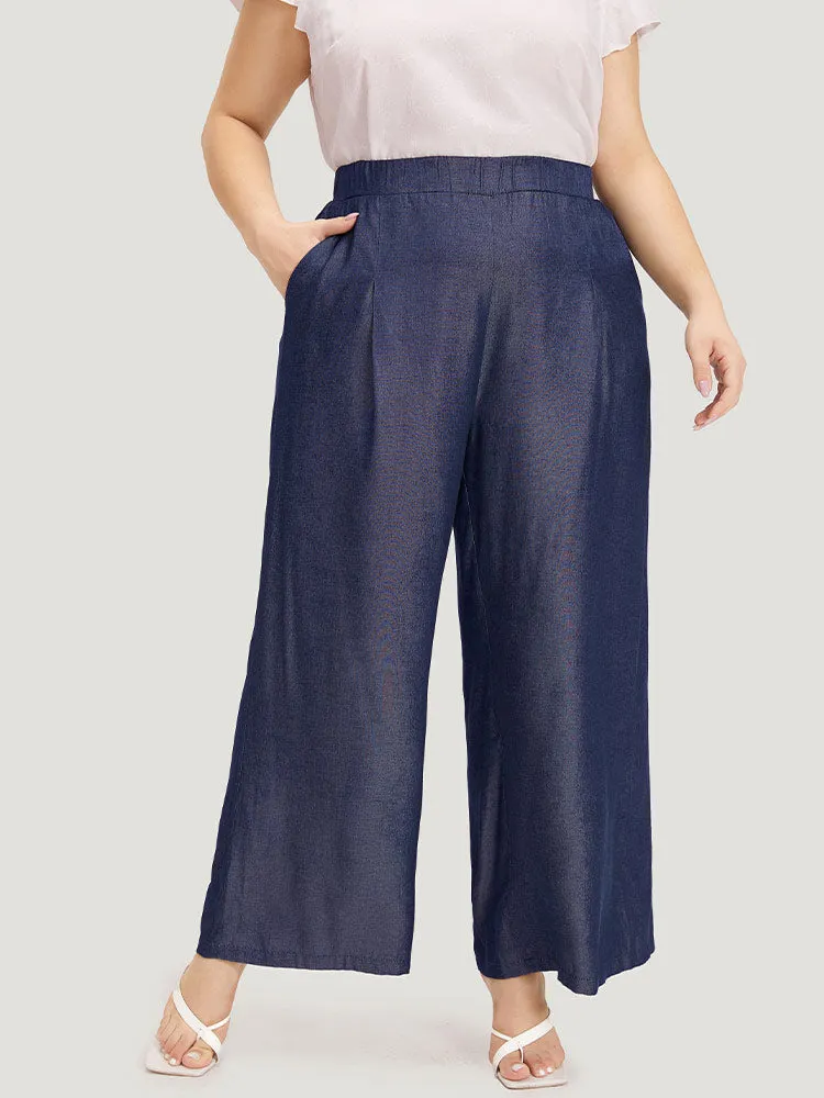 Solid Pocket Elastic Waist Woven Pants sold by Bloomchic product image thumbnail 4