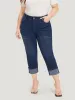 Roll Hem High Rise Pocket Very Stretchy Jeans sold by Bloomchic
