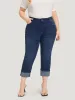 Roll Hem High Rise Pocket Very Stretchy Jeans sold by Bloomchic