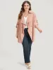 Plain Lapel Collar Asymmetrical Tab Sleeve Coat sold by Bloomchic
