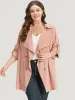Plain Lapel Collar Asymmetrical Tab Sleeve Coat sold by Bloomchic