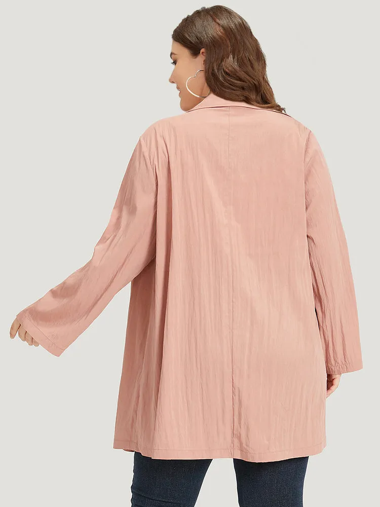 Plain Lapel Collar Asymmetrical Tab Sleeve Coat sold by Bloomchic product image thumbnail 2