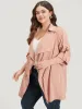 Plain Lapel Collar Asymmetrical Tab Sleeve Coat sold by Bloomchic