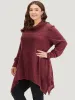 Solid Turtleneck Pocket Hanky Hem Sweatshirt sold by Bloomchic