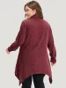 Solid Turtleneck Pocket Hanky Hem Sweatshirt sold by Bloomchic