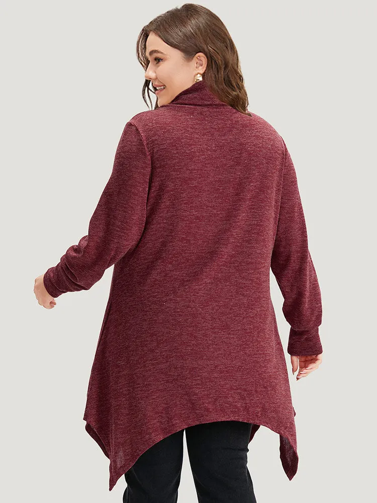 Solid Turtleneck Pocket Hanky Hem Sweatshirt sold by Bloomchic product image thumbnail 2