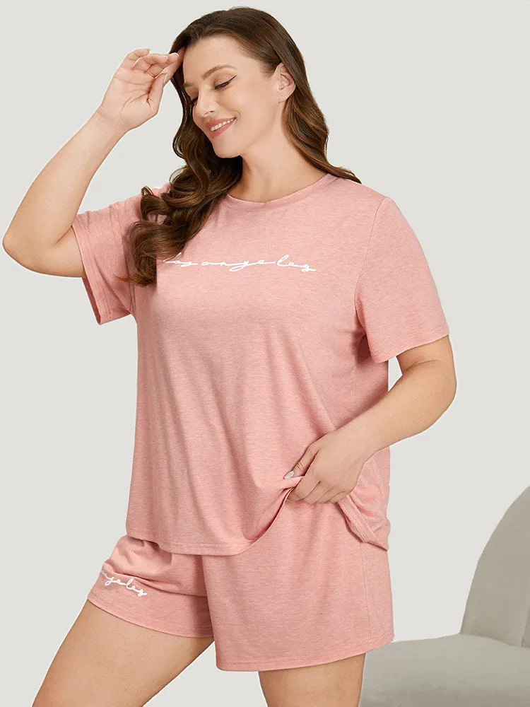 Letter Print Crew Neck Sleep Top sold by Bloomchic product image thumbnail 3