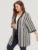 Striped Patchwork Contrast Open Front Kimono sold by Bloomchic