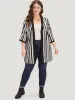 Striped Patchwork Contrast Open Front Kimono sold by Bloomchic