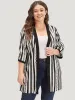 Striped Patchwork Contrast Open Front Kimono sold by Bloomchic