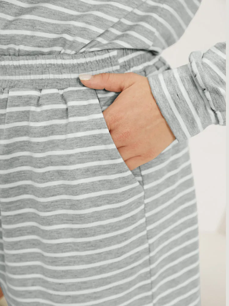 Striped Print Drawstring Elastic Waist Sleep Shorts sold by Bloomchic product image thumbnail 5