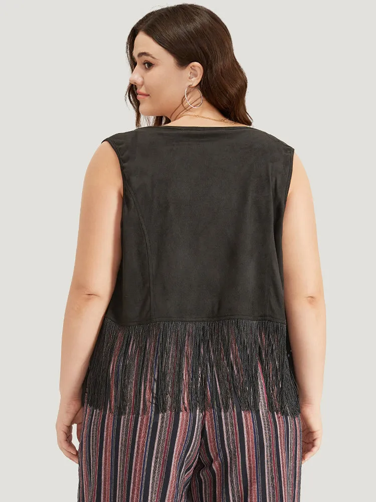 Plain Tassel Trim Rivets Sleeveless Vest sold by Bloomchic product image thumbnail 2