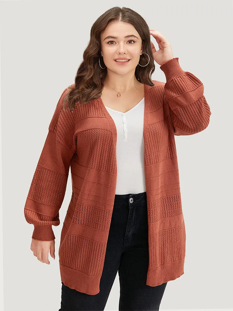 Plain Open Front Lantern Sleeve Cardigan sold by Bloomchic product image thumbnail 4