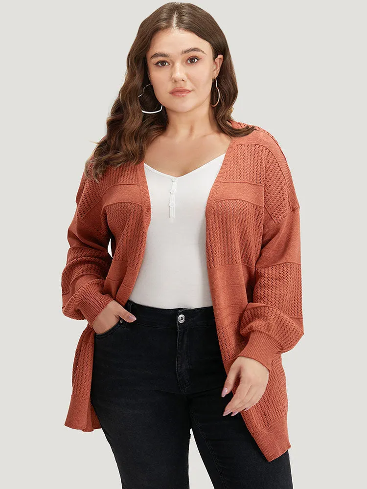 Plain Open Front Lantern Sleeve Cardigan sold by Bloomchic