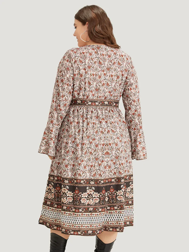 Bandana Print Belted Open Front Bell Sleeve Kimono sold by Bloomchic product image thumbnail 2