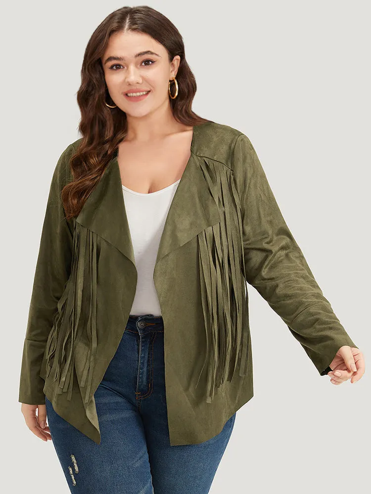 Plain Tassel Trim Open Front Jacket sold by Bloomchic product image thumbnail 5