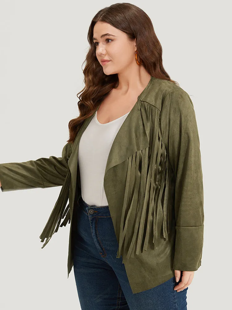 Plain Tassel Trim Open Front Jacket sold by Bloomchic product image thumbnail 3