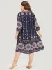 Bandana Print Ties Pocket Tassels Detail Dress sold by Bloomchic