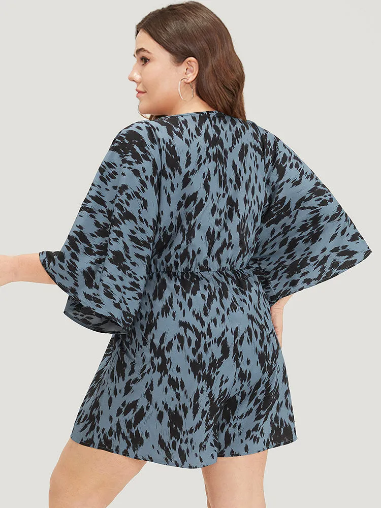 Leopard Print Flounce Sleeve Pocket Elastic Waist Jumpsuit sold by Bloomchic product image thumbnail 4