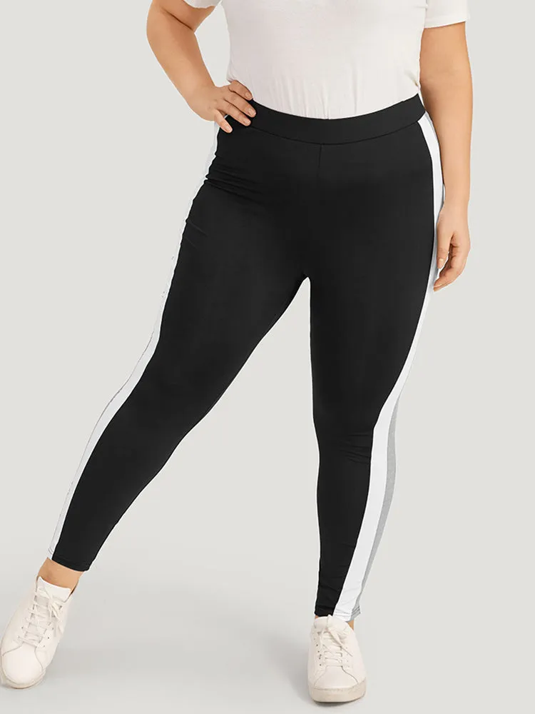 Contrast Skinny Elastic Waist High Rise Leggings sold by Bloomchic product image thumbnail 2