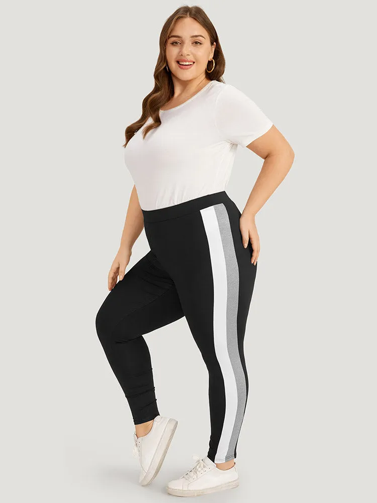 Contrast Skinny Elastic Waist High Rise Leggings sold by Bloomchic product image thumbnail 3