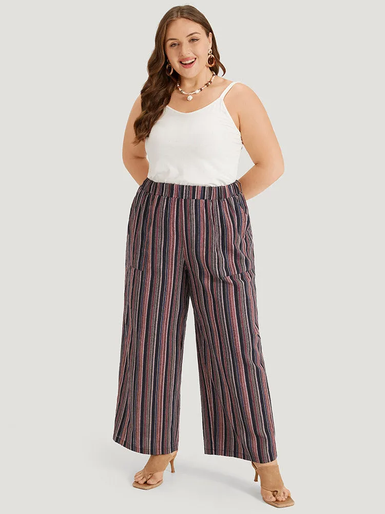 Striped Print Pocket Elastic Waist Pants sold by Bloomchic product image thumbnail 5