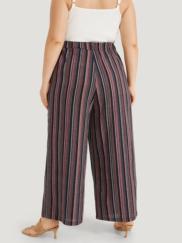 Striped Print Pocket Elastic Waist Pants sold by Bloomchic product image thumbnail 3